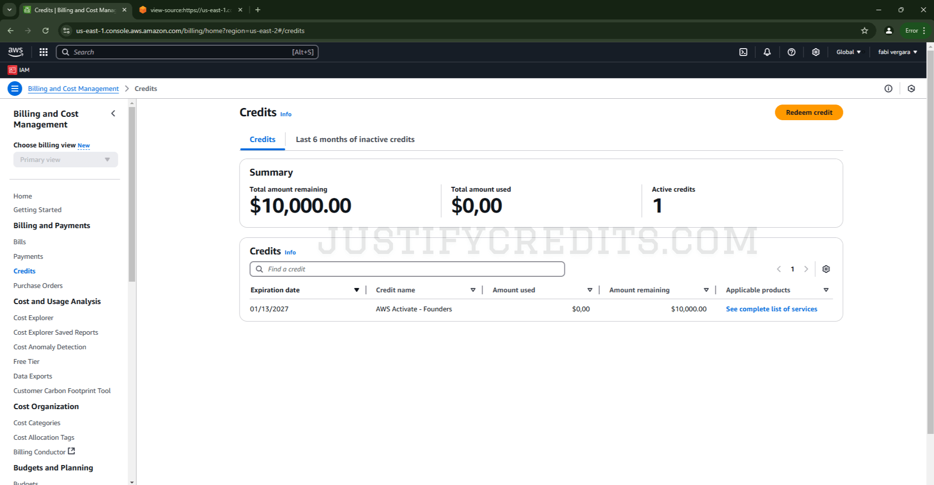 aws 10k credits